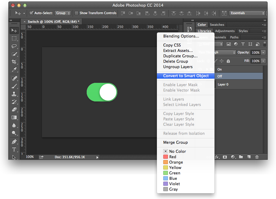 Photoshop Toggle Button Example Screenshot 2