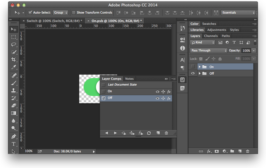 Photoshop Toggle Button Example Screenshot 5