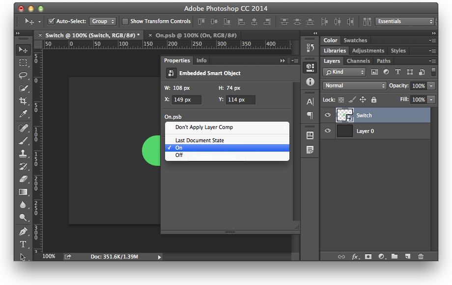 Photoshop Toggle Button Example Screenshot 6