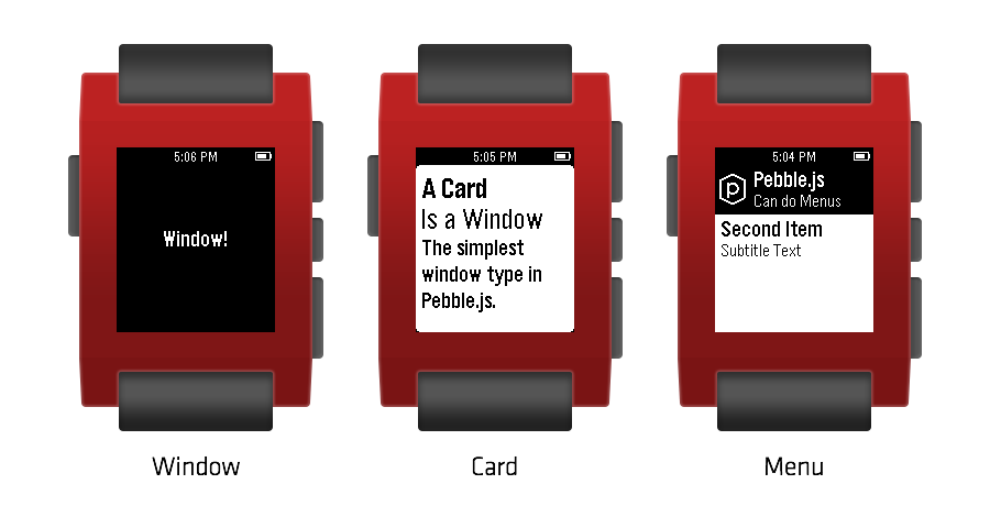 Pebble Watch UI Mock Ups