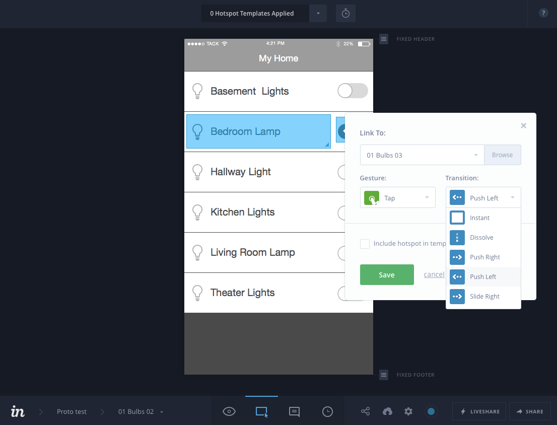 InvisionApp UI Screenshot